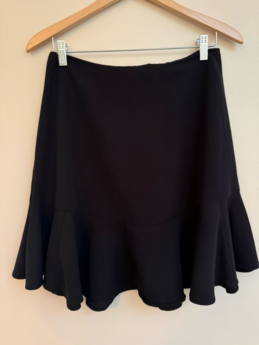 Black Fit & Flare Knee Length Skirt